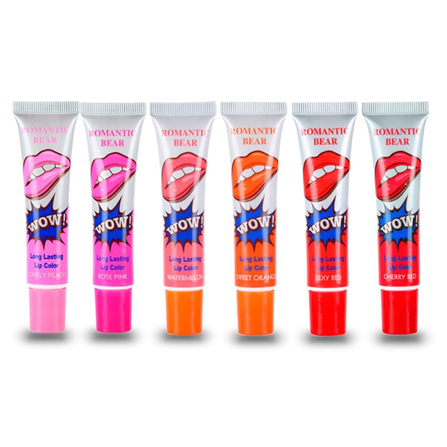 6 Pcs Peel Off Wow Lipstick Lip Gloss - Cosmetic Product Designed For Lip Care And Daily Makeup Routine