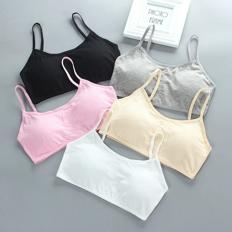 Teen Girls Soft And Comfortable Padded Cotton Sports Bra - Apparel Accessory Designed For Daily Comfort And Support Maintenance Routine (Free Size) - Beige