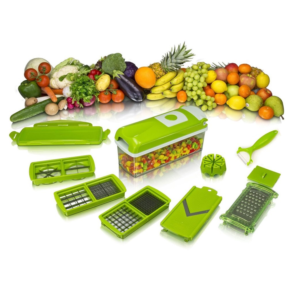 12 PCs Nicer Dicer & Slicer - Genius Chopper Nicer Dicer - Speedy Chopper Nicer Dicer Plus Fruit & Vegetable Peeler - Multi-function Manual Vegetable Chopper & Salad Cutter - Manual Quick Hand Operator Machine - Home Appliances - Small Kitchen Appliances