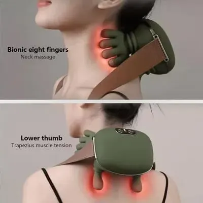 Electric Neck & Shoulder Massager with 3-LevelHeat Deep Hand Massage Machine for Neck Shoulders & Back Pain Relief