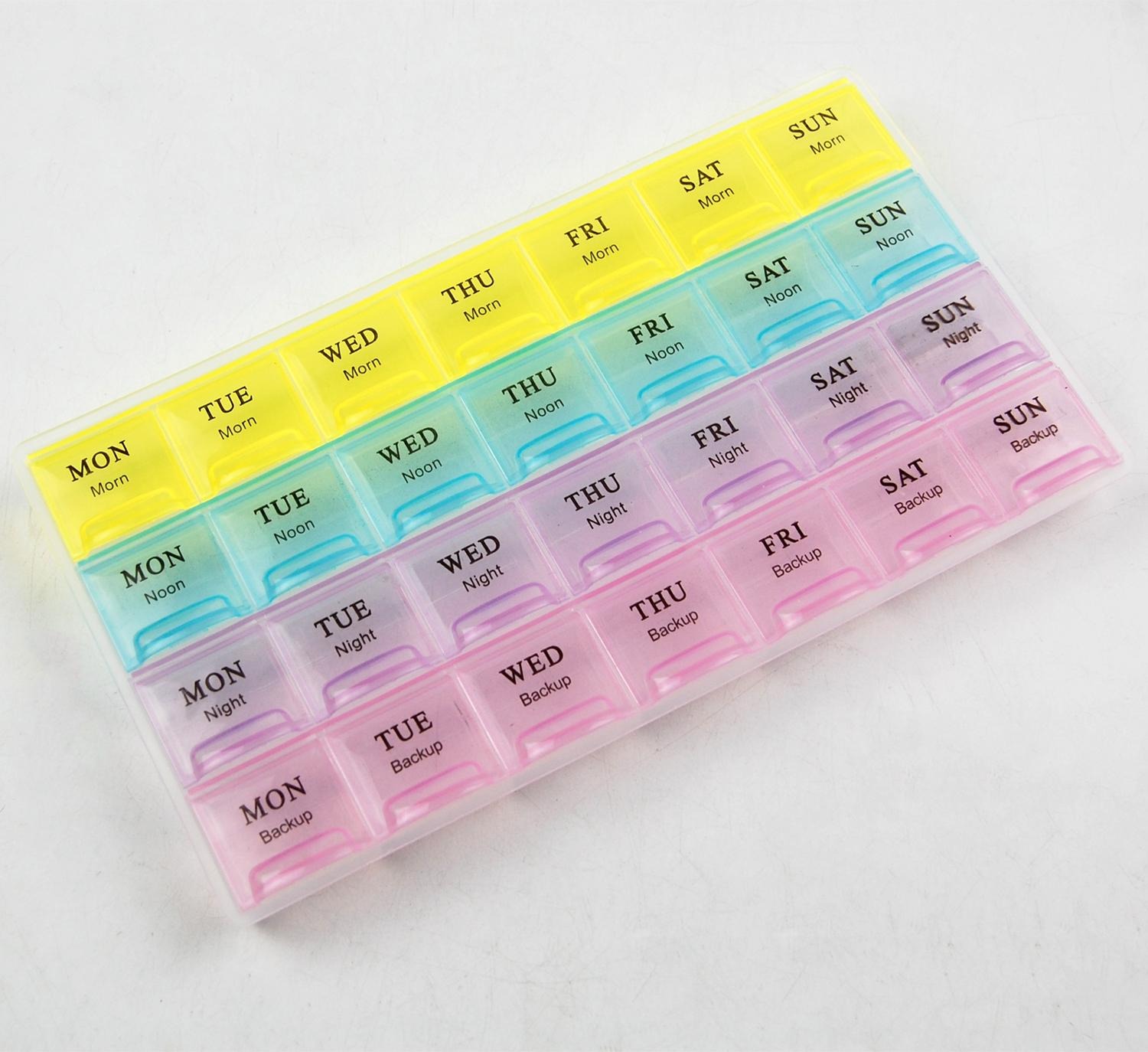 7 Days/ Week Transparent Lid Tablet Pill Box Holder/ Medicine Storage Organizer