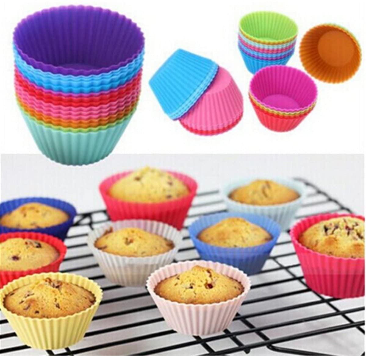 Baking Cup Liner Baking Molds Round Shape Silicone Cupcake Mould Maker Mold Tray DIY Cake