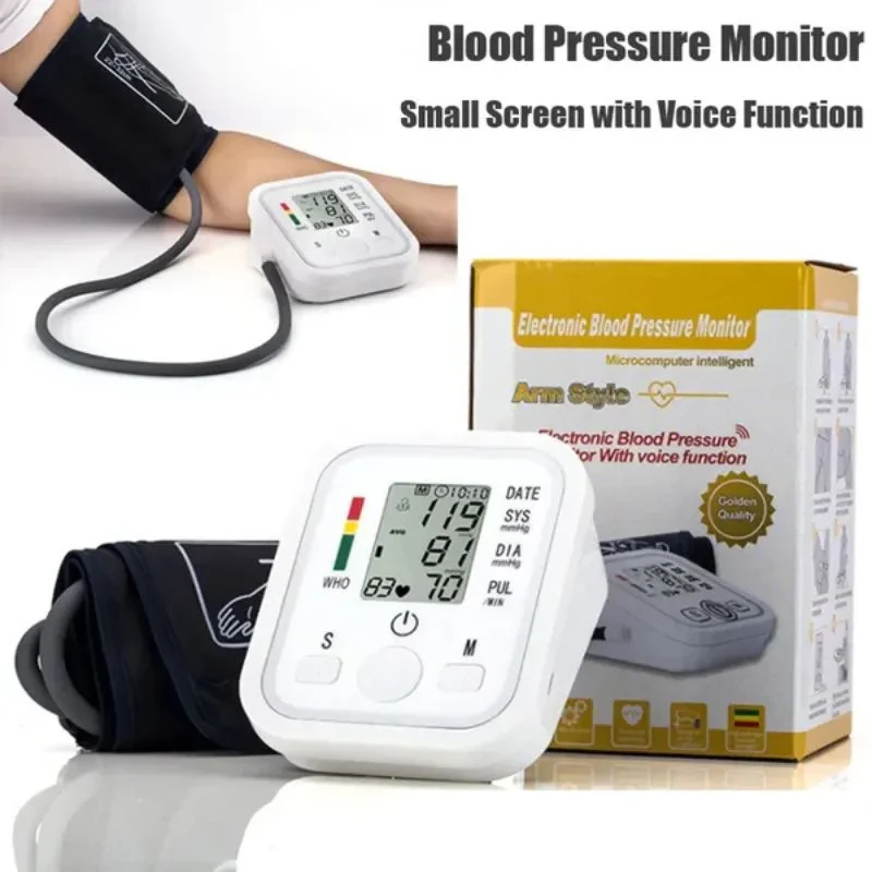  Digital Blood Pressure Monitor | Upper Arm Automatic BP Machine with Large LCD Display, Memory Storage & Voice Function for Home Monitoring